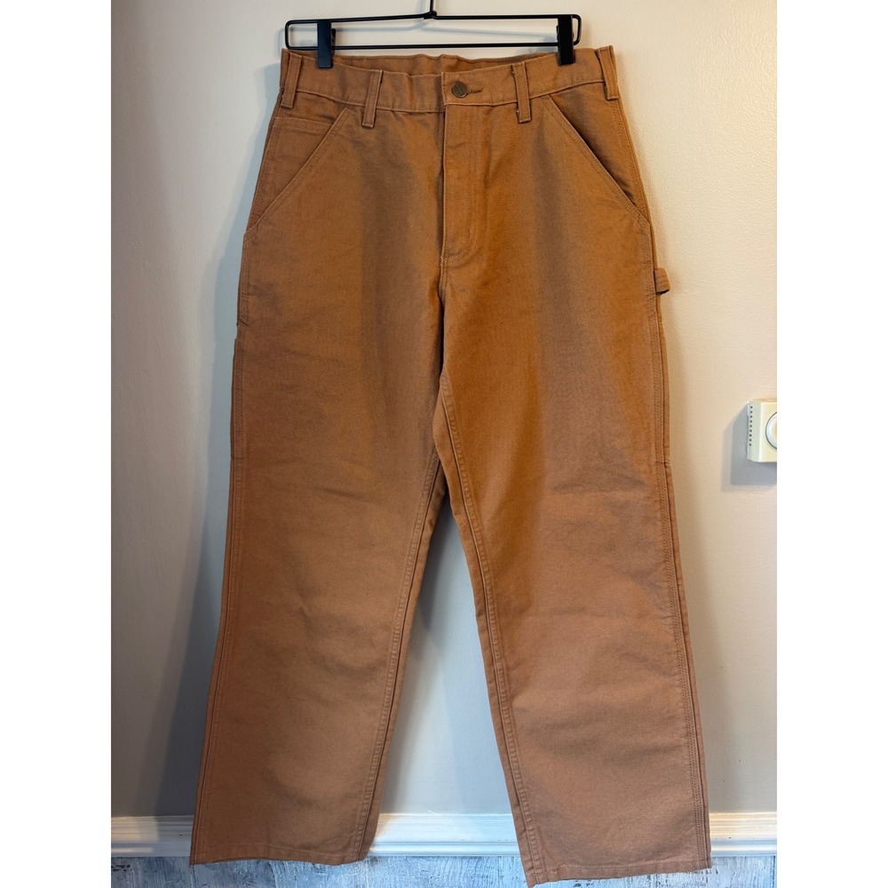 Carhartt Washed Duck Work Dungaree Pants Brown Mens 32x30